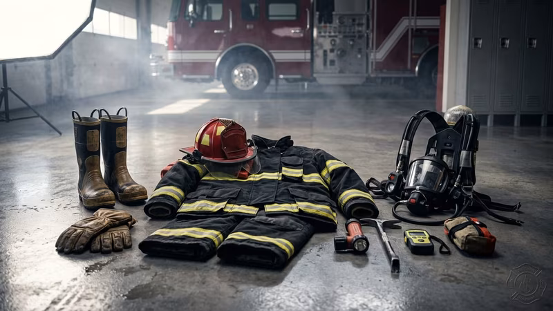 Equipo de bomberos organizado y listo en estación — guía de equipamiento completo