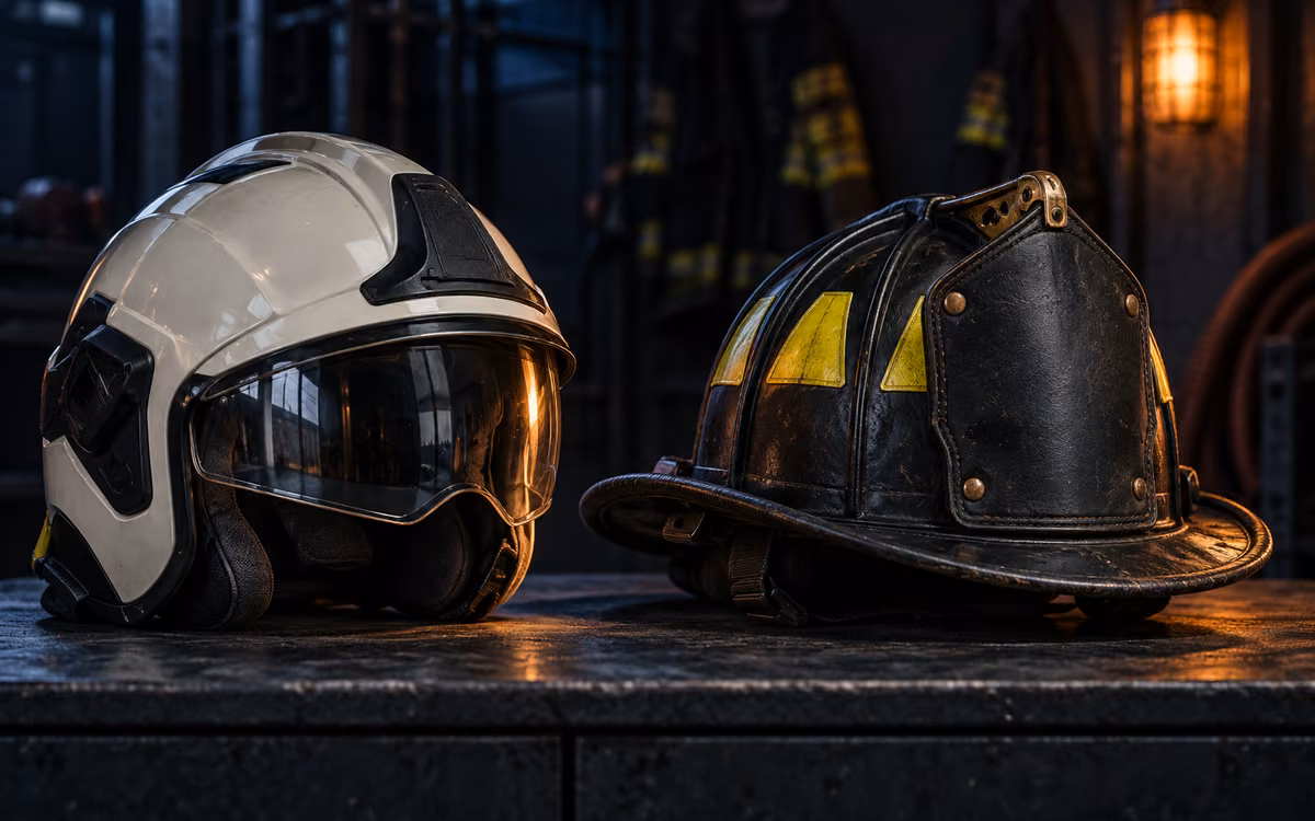 Casco estructural para bombero con visor abatible