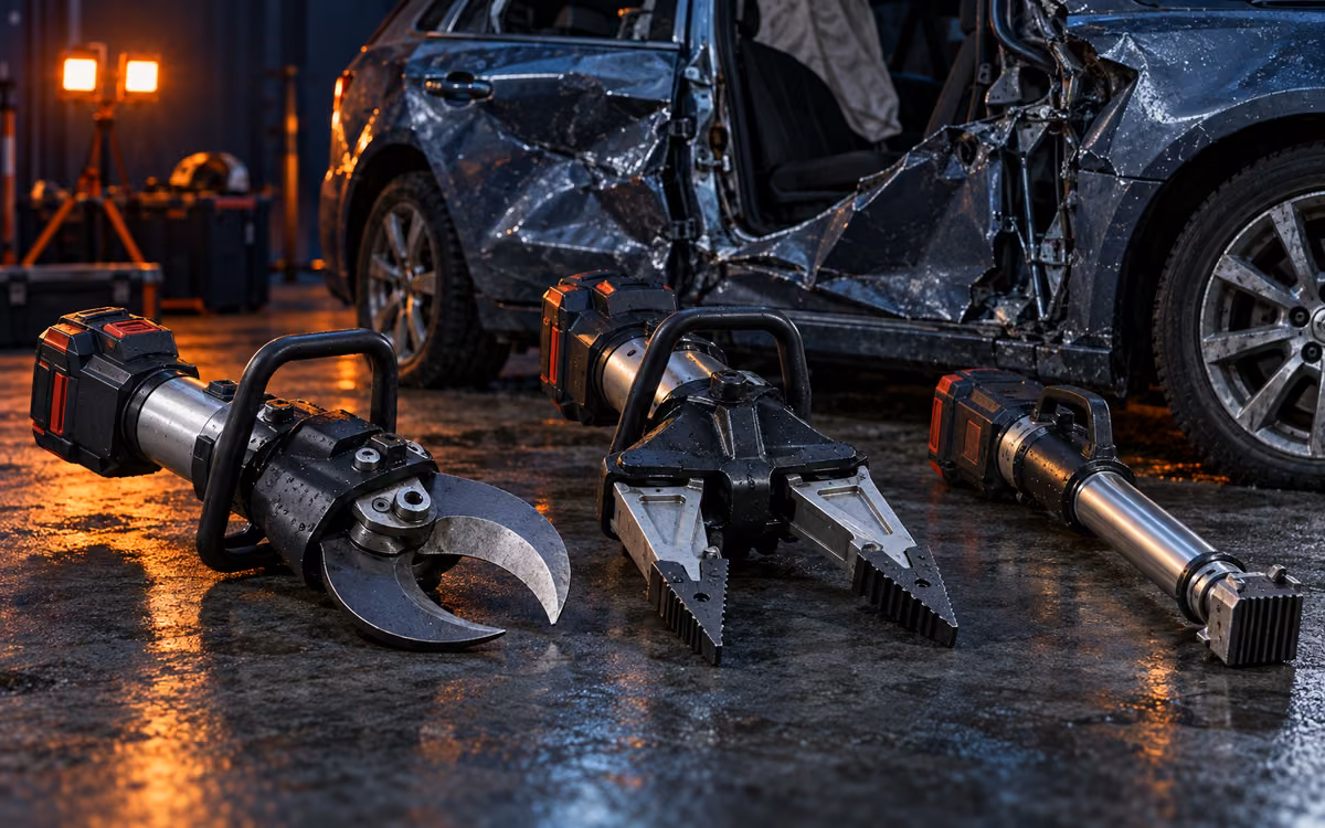 Herramientas hidráulicas de rescate vehicular: cizalla, separador y ariete
