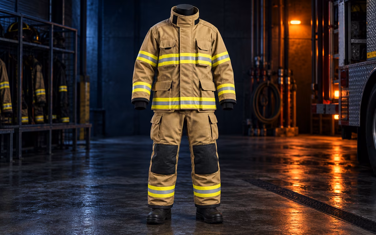 Traje estructural para bombero con bandas reflejantes