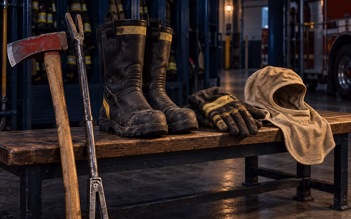 Botas, guantes y capucha de protección para bombero