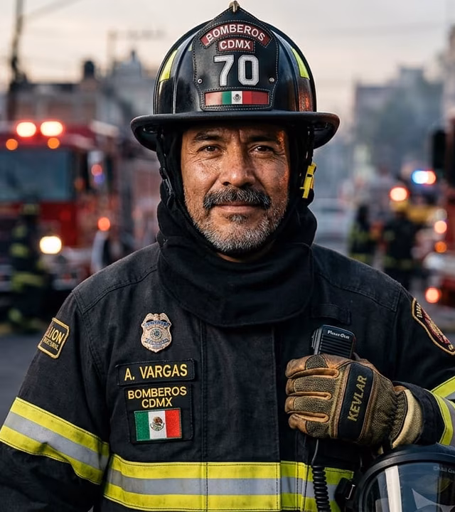 Cuerpo de bomberos municipales con equipo NFPA certificado México