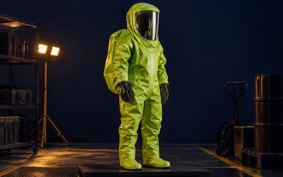 Traje Encapsulado DuPont Tychem 10000 — Nivel A — DuPont Tychem NFPA 1990 (1994 Clase 2) · TK613T
